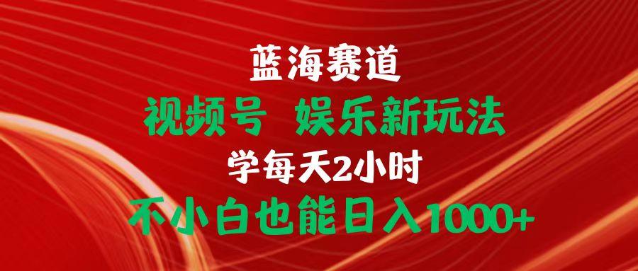 蓝海赛道视频号 娱乐新玩法每天2小时小白也能日入1000+-轻创副业圈