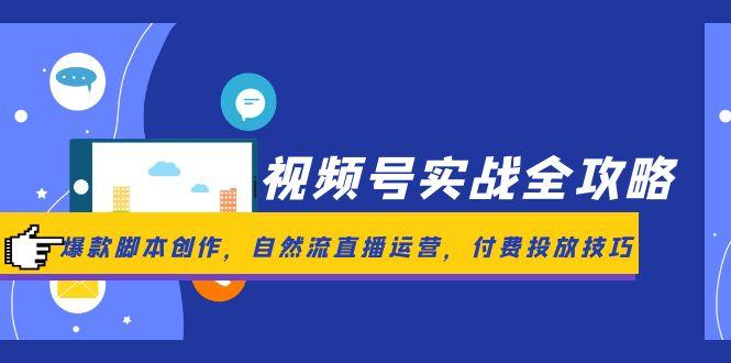 视频号实战全攻略，爆款脚本创作，自然流直播运营，付费投放技巧-轻创副业圈