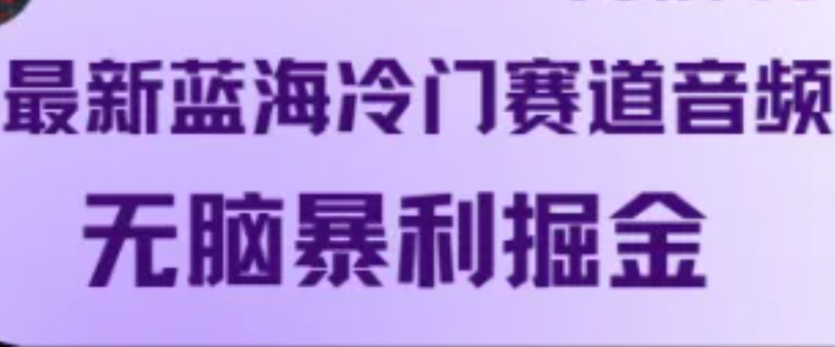 最新蓝海冷门赛道音频，无脑暴利掘金-轻创副业圈