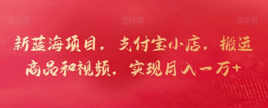 新蓝海项目，支付宝小店，搬运商品和视频，实现月入一万+【揭秘】-轻创副业圈
