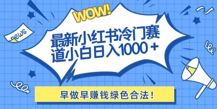 最新小红书冷门赛道日入1000+一部手机小白轻松-轻创副业圈