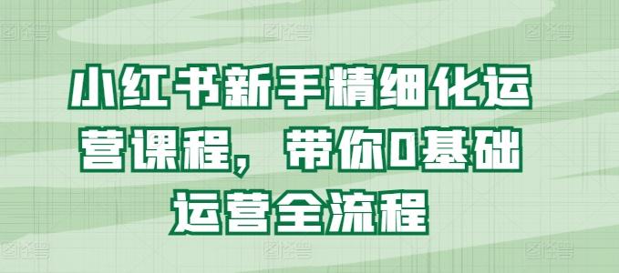 小红书新手精细化运营课程，带你0基础运营全流程-轻创副业圈