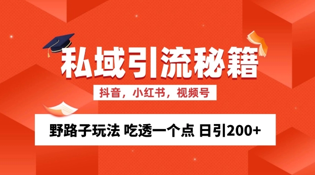 私域流量的精准化获客方法 野路子玩法 吃透一个点 日引200+ 【揭秘】-轻创副业圈