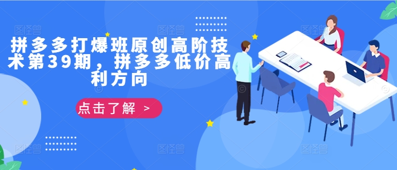 拼多多打爆班原创高阶技术第39期，拼多多低价高利方向-轻创副业圈