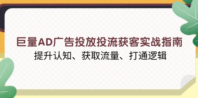 巨量AD广告投放投流获客实战指南，提升认知、获取流量、打通逻辑-轻创副业圈