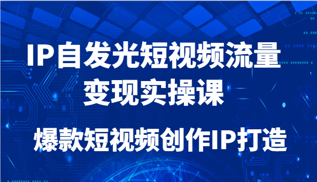 IP自发光短视频流量变现实操课，爆款短视频创作IP打造-轻创副业圈