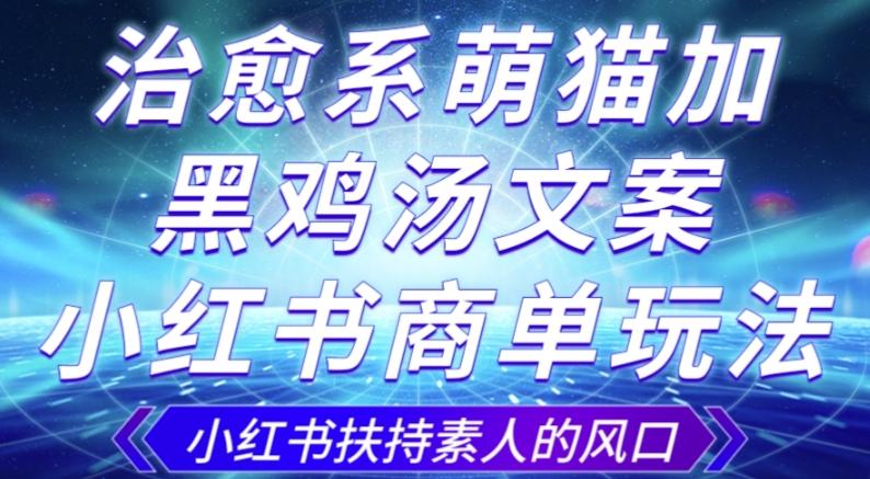 治愈系萌猫加+黑鸡汤文案，小红书商单玩法，3~10天涨到1000粉，一单200左右-轻创副业圈