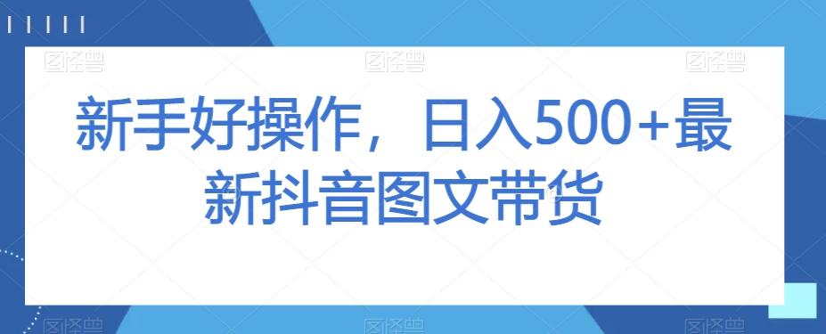 新手好操作，日入500+最新抖音图文带货【揭秘】-轻创副业圈