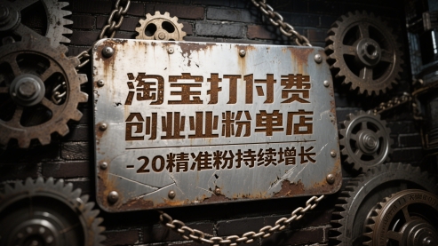 淘宝打付费创业粉单店每天稳定10-20精准粉持续增长【揭秘】-轻创副业圈
