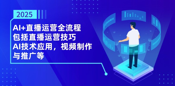 2025AI+直播运营全流程，包括直播运营技巧，AI技术应用，视频制作与推广等-轻创副业圈