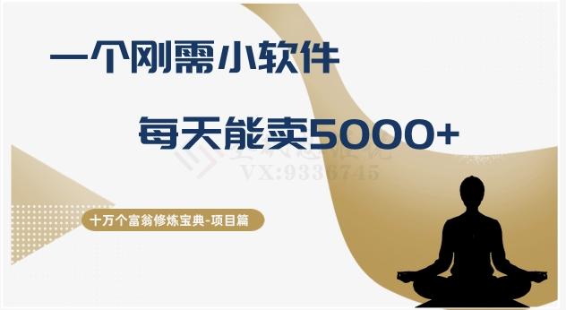 十万个富翁修炼宝典之17.一个刚需小软件，每天能卖5000+-轻创副业圈