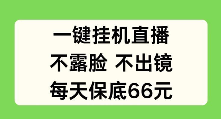 一键挂JI直播，不露脸不出境，每天保底66元【揭秘】-轻创副业圈