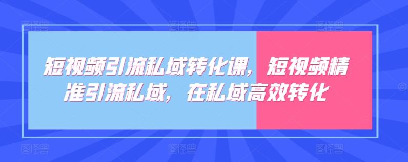 短视频引流私域转化课，短视频精准引流私域，在私域高效转化-轻创副业圈