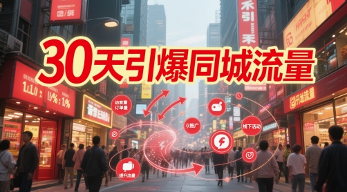 30天引爆同城流量：团购篇 认知篇 流量篇 来客篇 达人篇 老板人设IP篇 投流篇-轻创副业圈