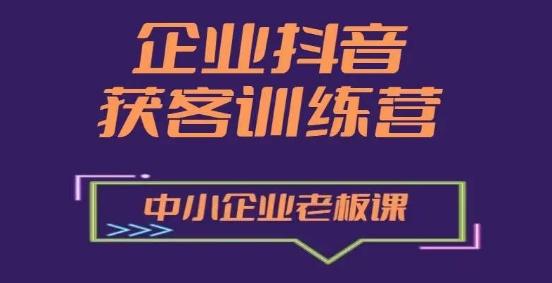 企业抖音营销获客增长训练营，中小企业老板必修课-轻创副业圈