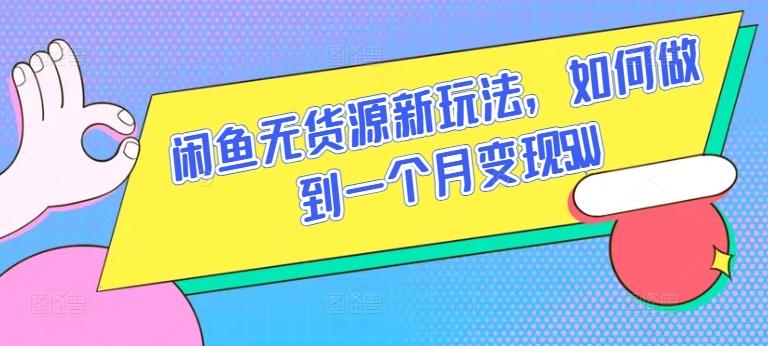 闲鱼无货源新玩法，如何做到一个月变现5W【揭秘】-轻创副业圈