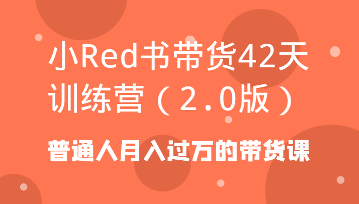 小Red书带货42天训练营(2.0版)普通人月入过万的带货课-轻创副业圈