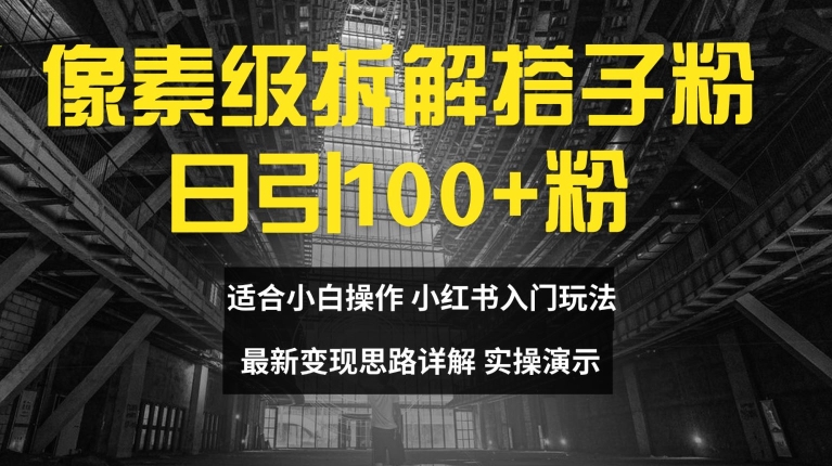 像素级拆解搭子粉，日引100+，小白看完可上手，最新变现思路详解【揭秘】-轻创副业圈