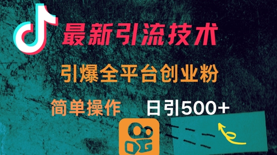 最新引流方法，引爆全平台的一个创业粉，简单操作日引300+-轻创副业圈