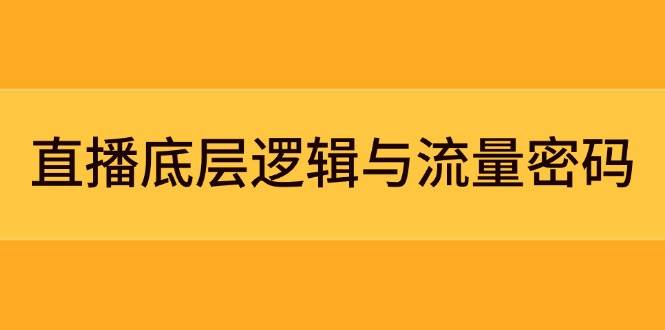 直播底层逻辑与流量密码：定位模型+案例拆解，急速流承接与数据优化全攻略-轻创副业圈
