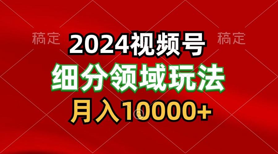2024视频号分成计划细分领域玩法，每天5分钟，月入1W+-轻创副业圈