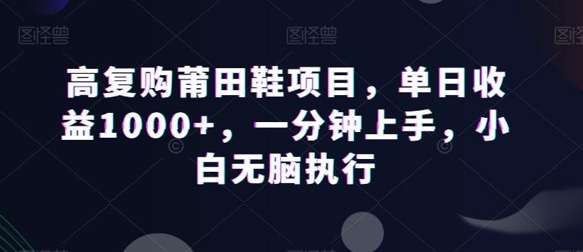 高复购莆田鞋项目，单日收益1000+，一分钟上手，小白无脑执行-轻创副业圈