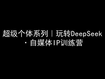 超级个体系列，玩转DeepSeek·自媒体IP训练营，deepseek教程-轻创副业圈