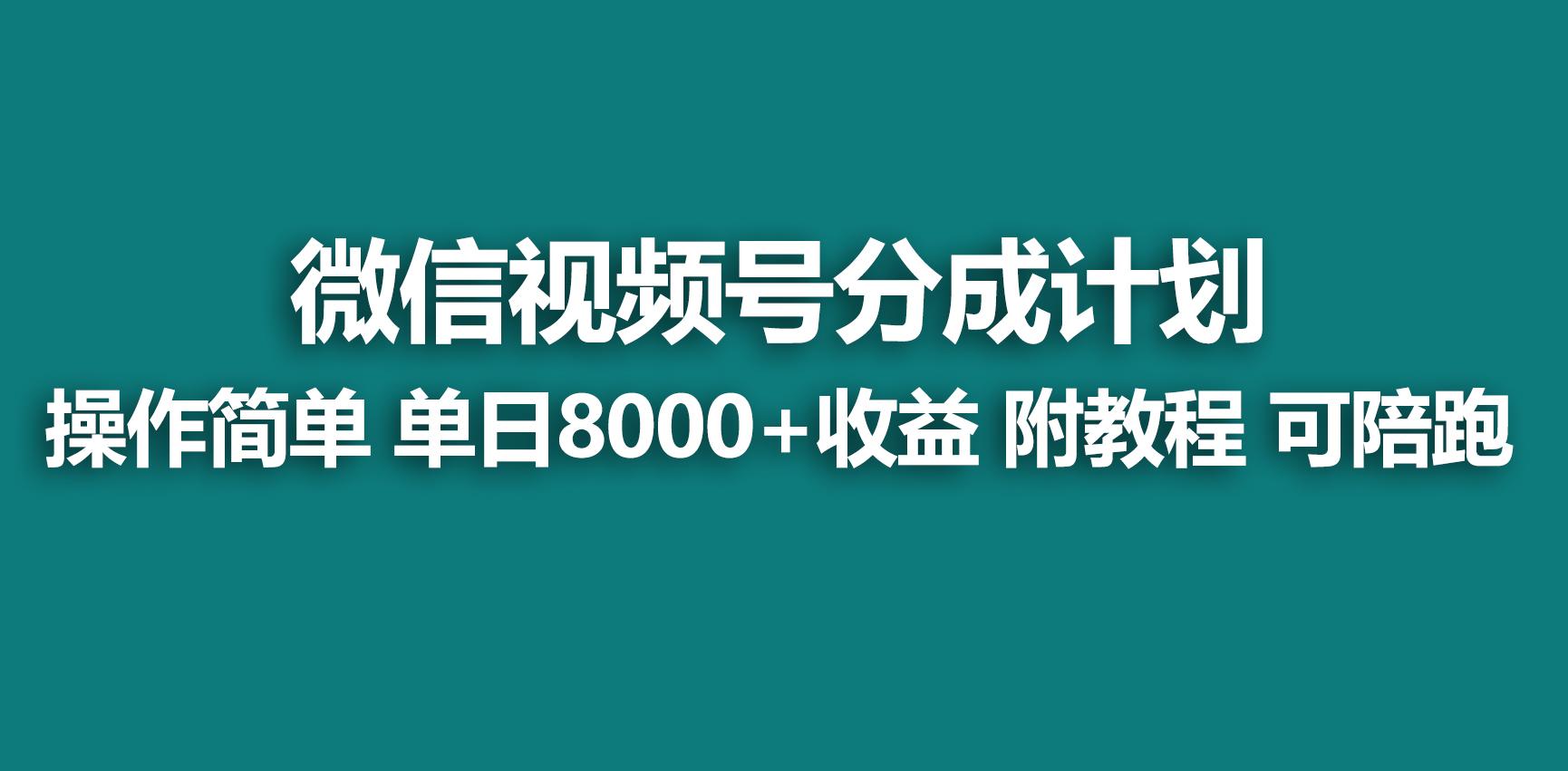 【蓝海项目】视频号分成计划，快速开通收益，单天爆单8000+，送玩法教程-轻创副业圈